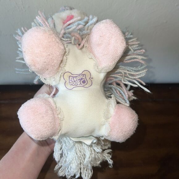 Disney Fluppy Dogs Puppies Kenner Wiggle Pup Plush Pink Blue Bonnet Vintage 80s - Picture 3 of 9